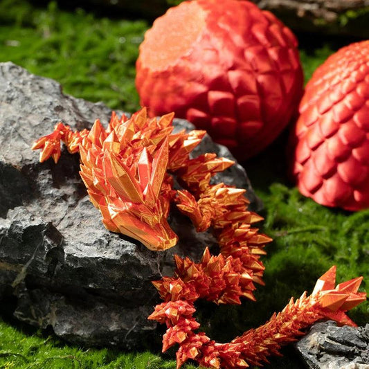 3D Articulated Dragon & Egg — Fantasy Collectible & Fidget Toy