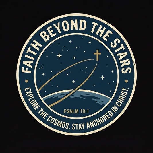 FG2G Mission-patch with Explore the Cosmos. Stay Anchored in Christ. on the badge