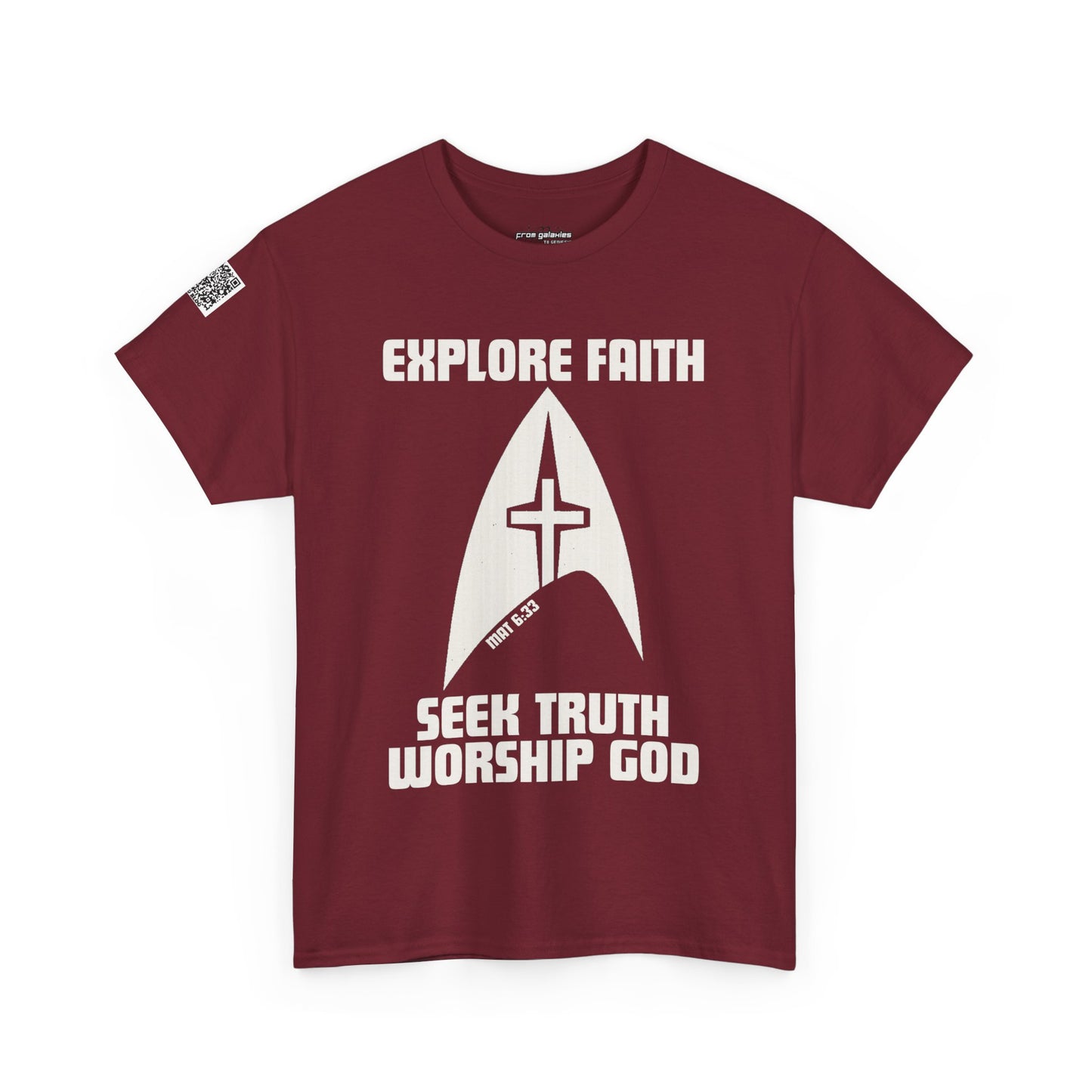 Explore Faith, Seek Truth, Worship God Cotton Tee