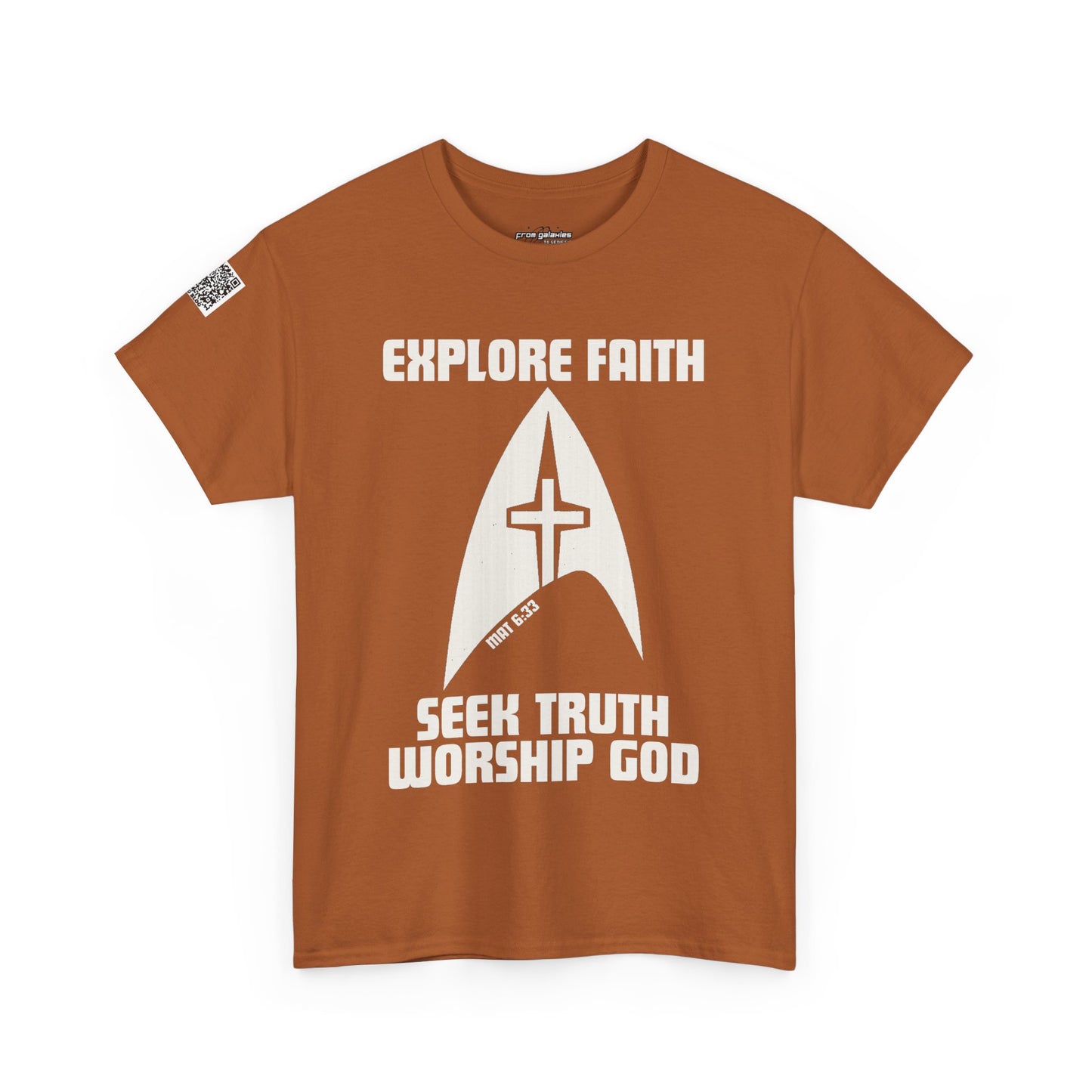 Explore Faith, Seek Truth, Worship God Cotton Tee