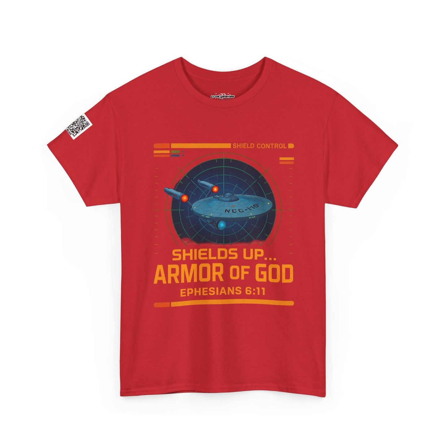 Shields Up Armor of God Tee — Faith Meets Sci-Fi Protection
