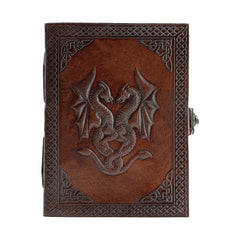 Handmade Leather Double Dragon Journal