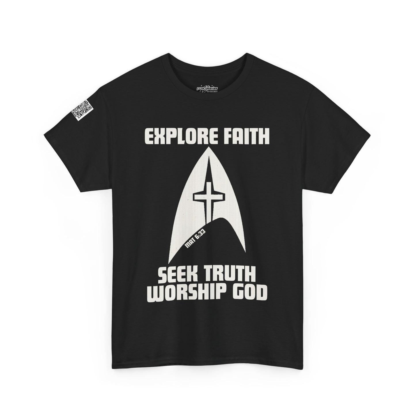 Explore Faith, Seek Truth, Worship God Cotton Tee