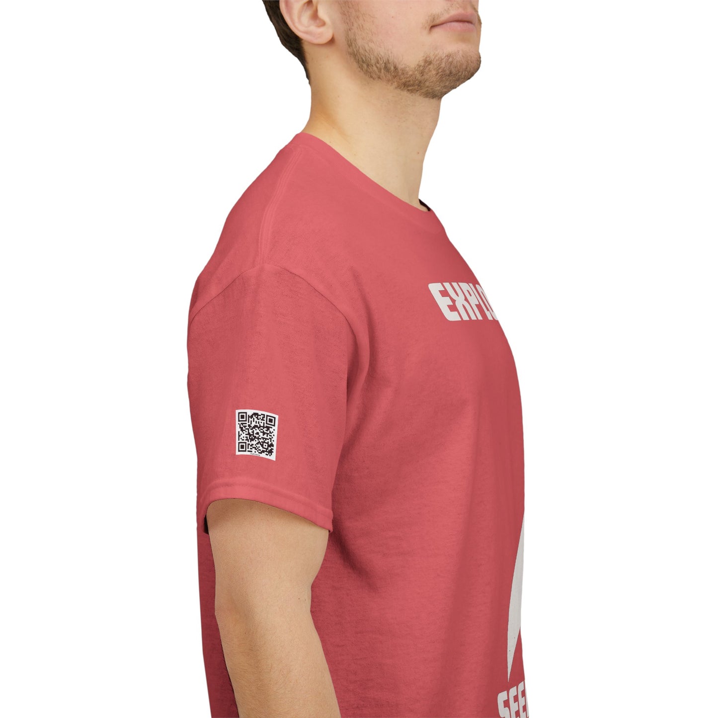 “Explore • Seek • Worship Tee — Cosmic Faith Statement Shirt