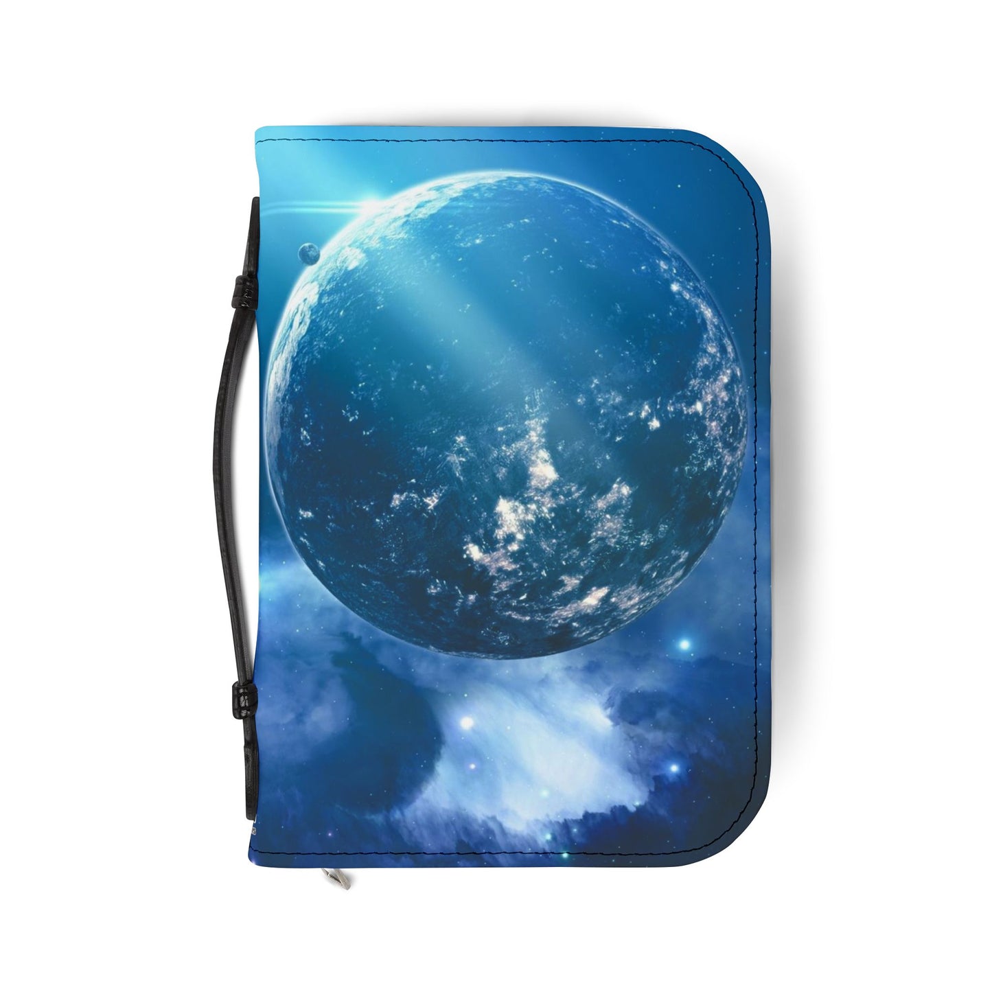 Blue Bible Cover with a planet design