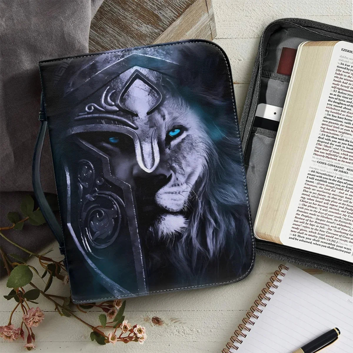 Bible Cover with the image of a Lion King Warrier 