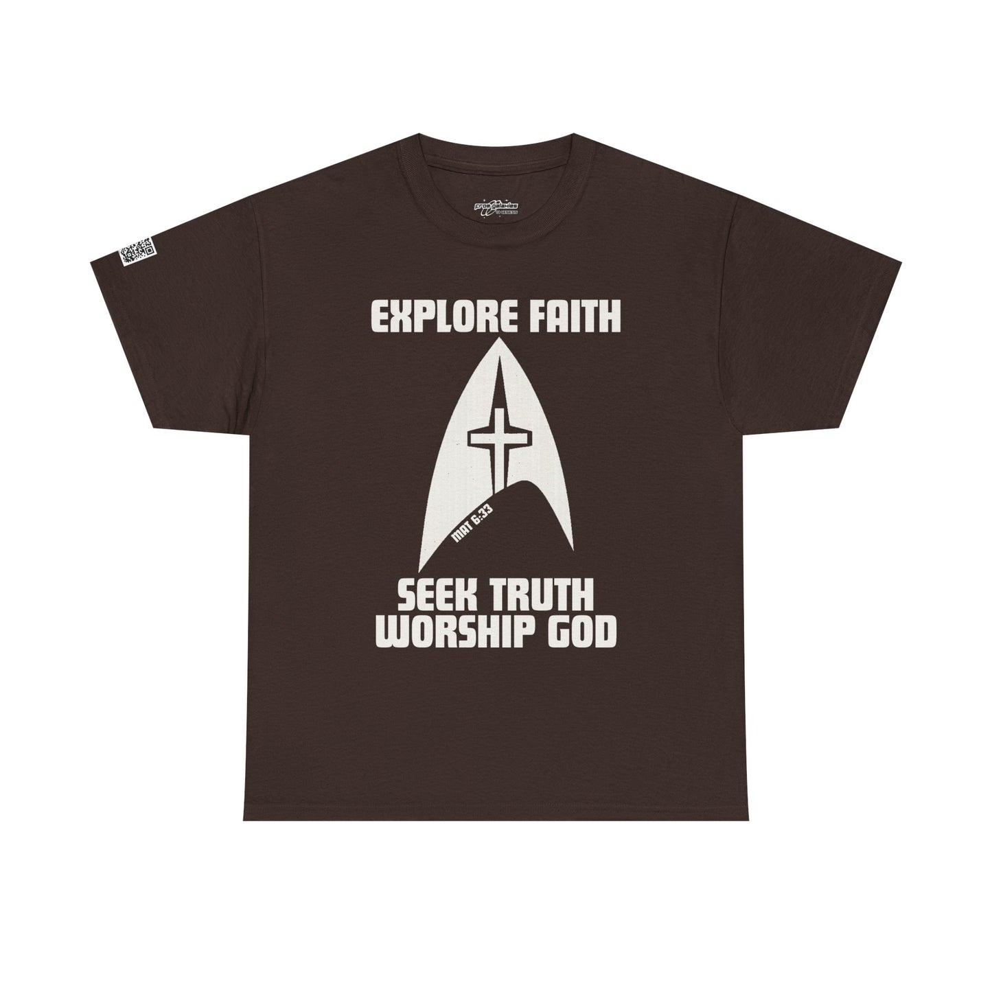 Explore Faith, Seek Truth, Worship God Cotton Tee