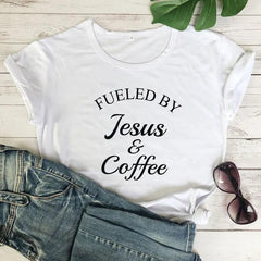 Fueled By Jesus & Coffee T-shirt - From Galaxies to Genesis