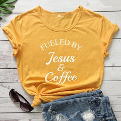 Fueled By Jesus & Coffee T-shirt - From Galaxies to Genesis