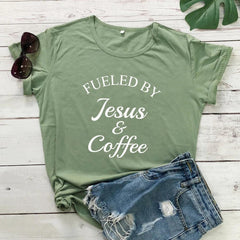 Fueled By Jesus & Coffee T-shirt - From Galaxies to Genesis