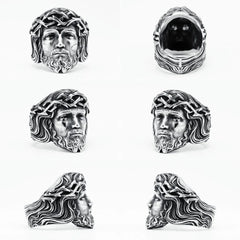 Jesus Stainless Steel Men Ring - From Galaxies to Genesis