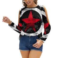 Avengers Slit Sleeve Off Shoulder T-Shirt - From Galaxies to Genesis