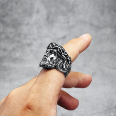 Jesus Stainless Steel Men Ring - From Galaxies to Genesis