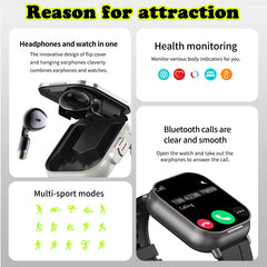 Smart Watch 2 in 1 With Earphone