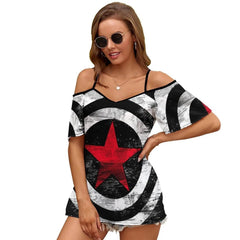 Avengers Slit Sleeve Off Shoulder T-Shirt - From Galaxies to Genesis