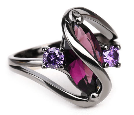 Black Gold Crystal Ring - From Galaxies to Genesis