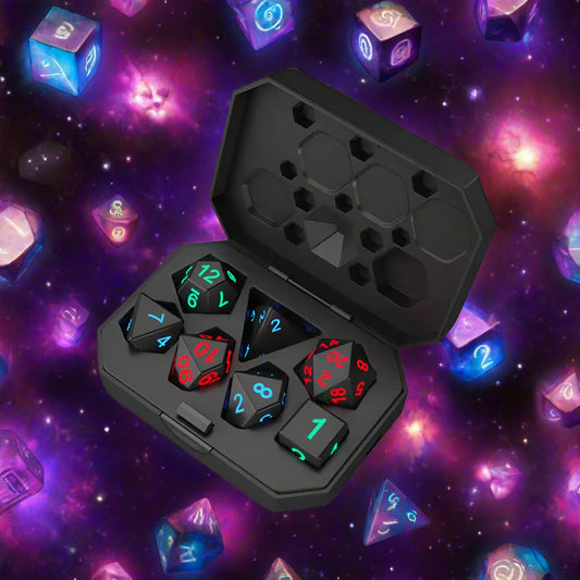 Gaming LED Dice Set - From Galaxies to Genesis